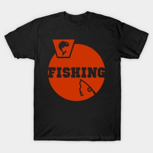 Fishing Birthday Gift Shirt. Includes a Fish and a Fishing Rod. T-Shirt